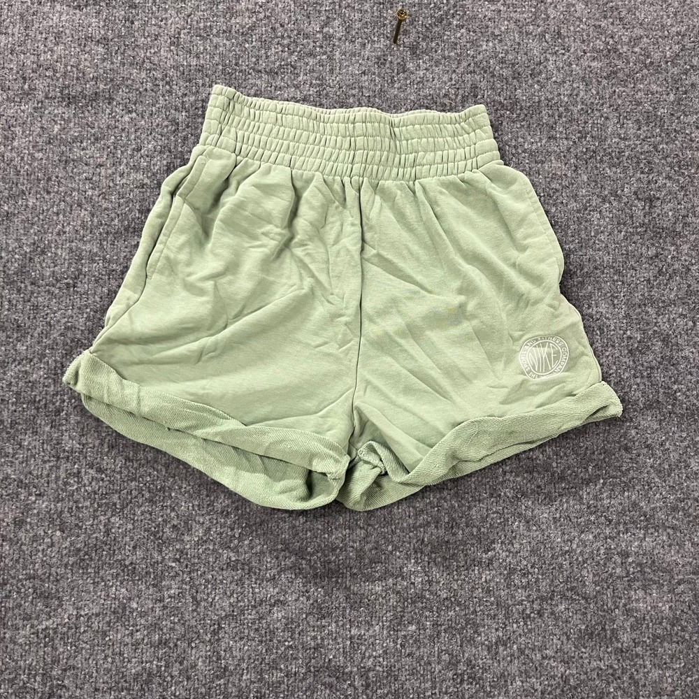 Nike Shorts Womens Size S Sage Green French Terry High Waisted Athletic Casual